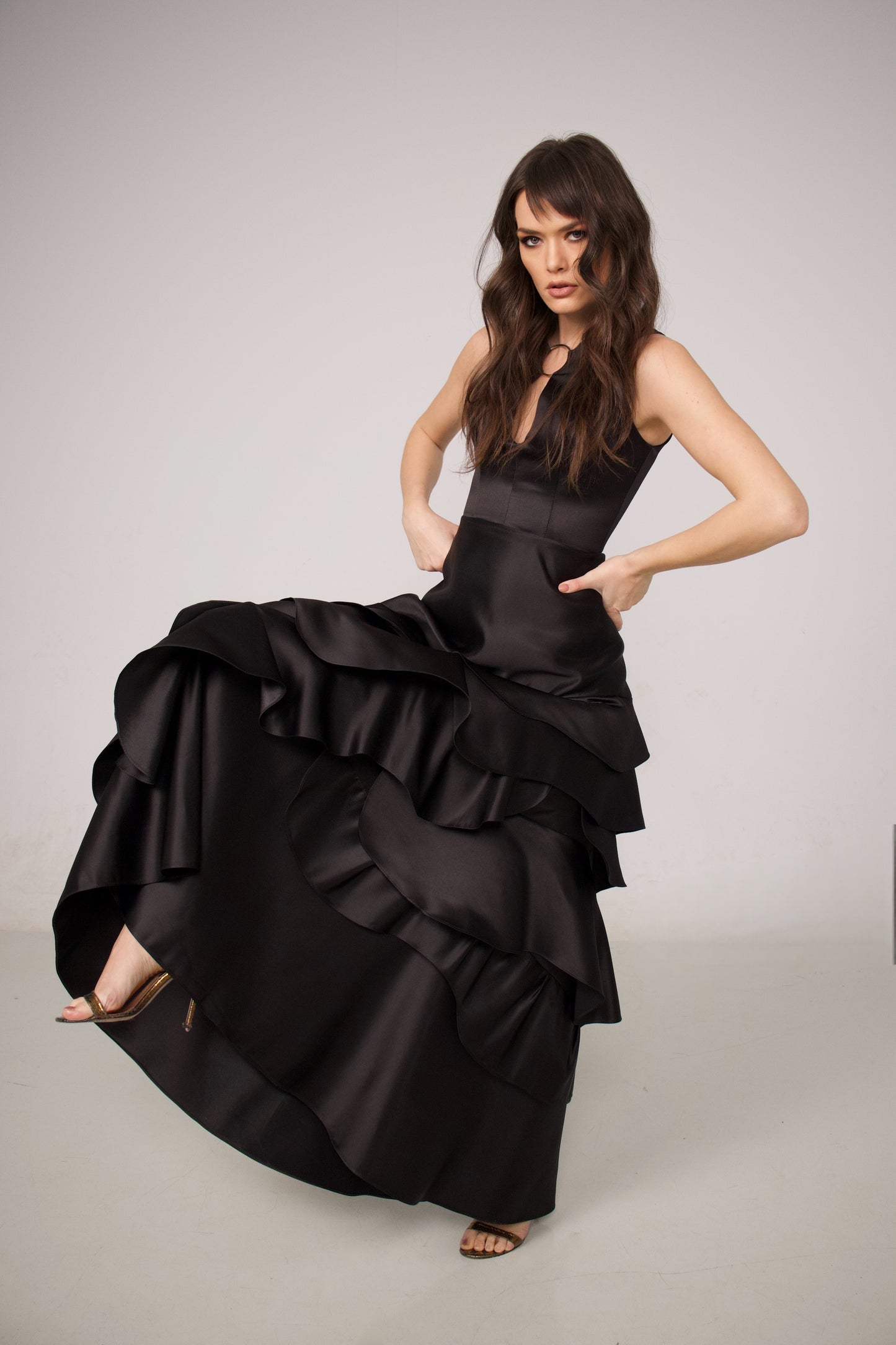 Rochie lunga tafta ROXEVA