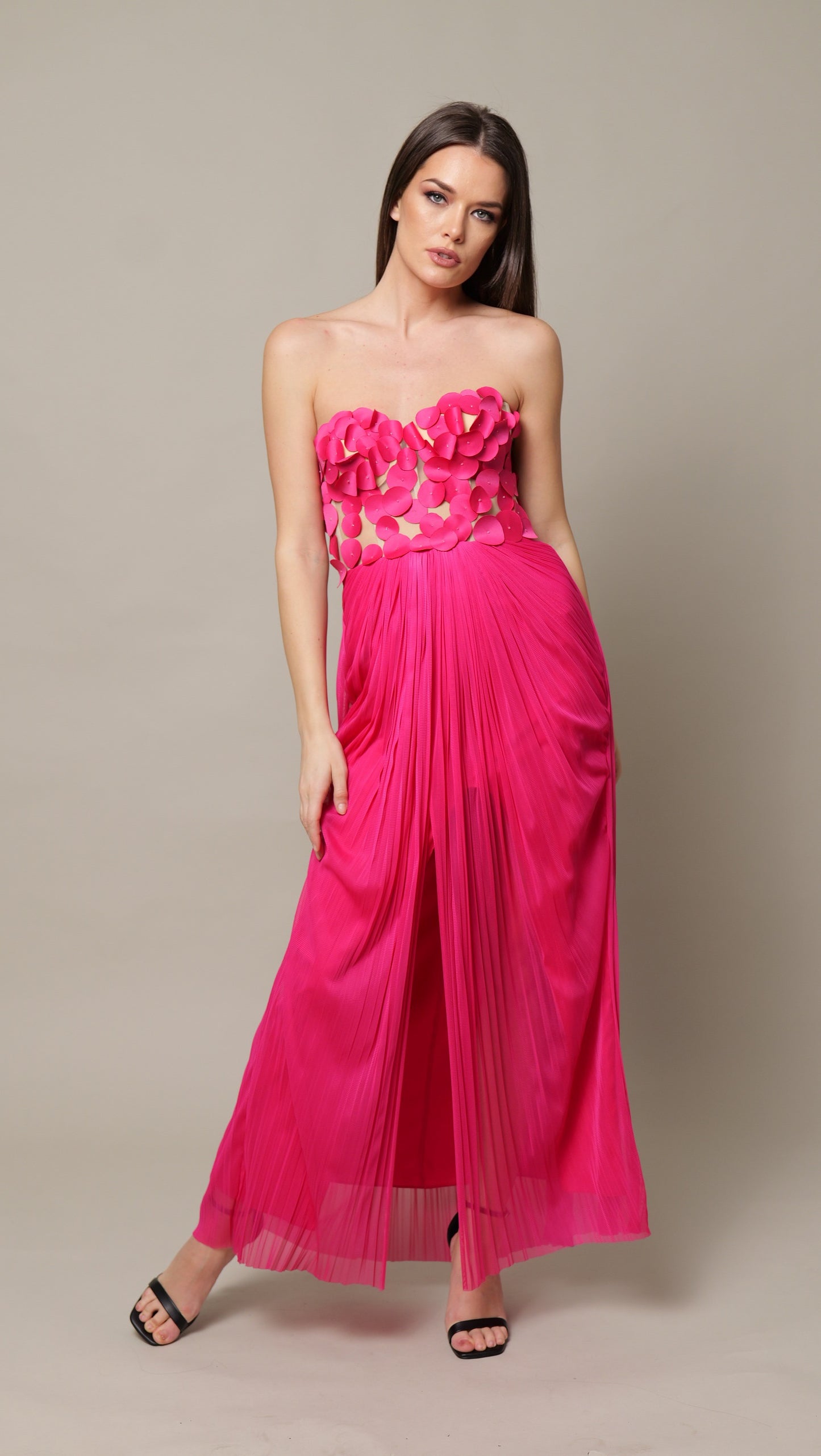Rochie maxi Tulle Bumbac FUCSI