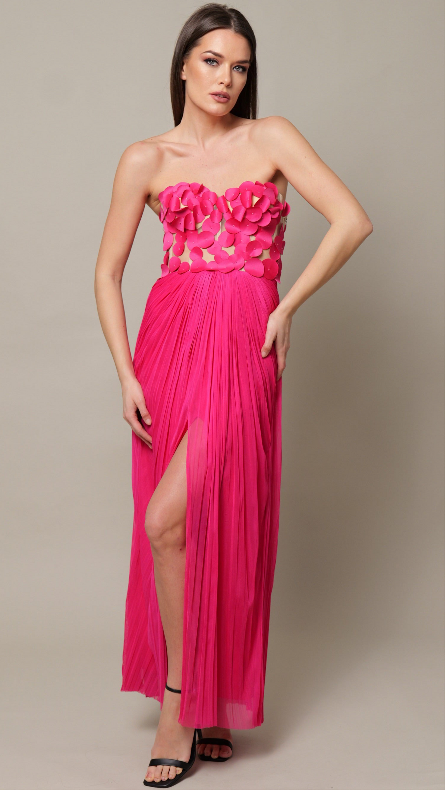 Rochie maxi Tulle Bumbac FUCSI