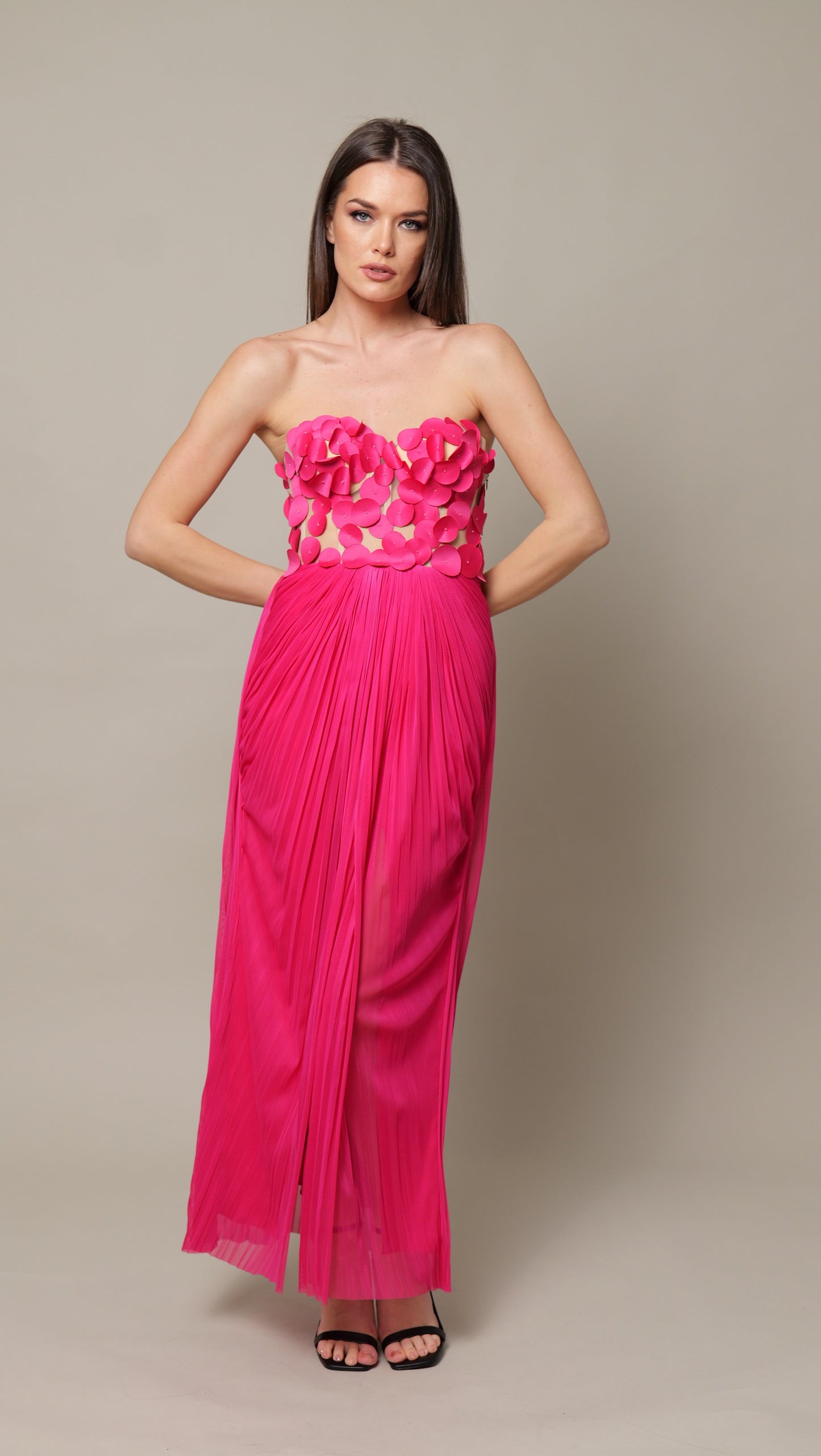 Rochie maxi Tulle Bumbac FUCSI
