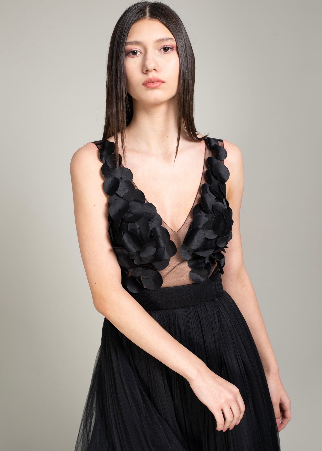 Rochie midi Tulle Bumbac BELLANOIRE