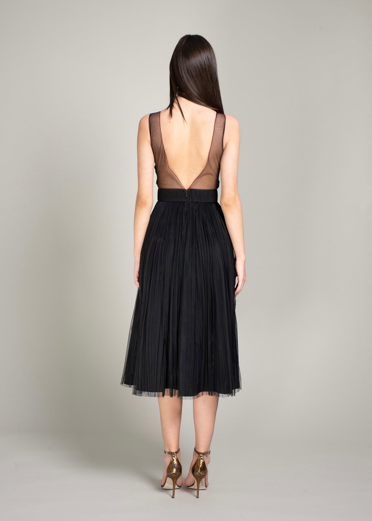 Rochie midi Tulle Bumbac BELLANOIRE