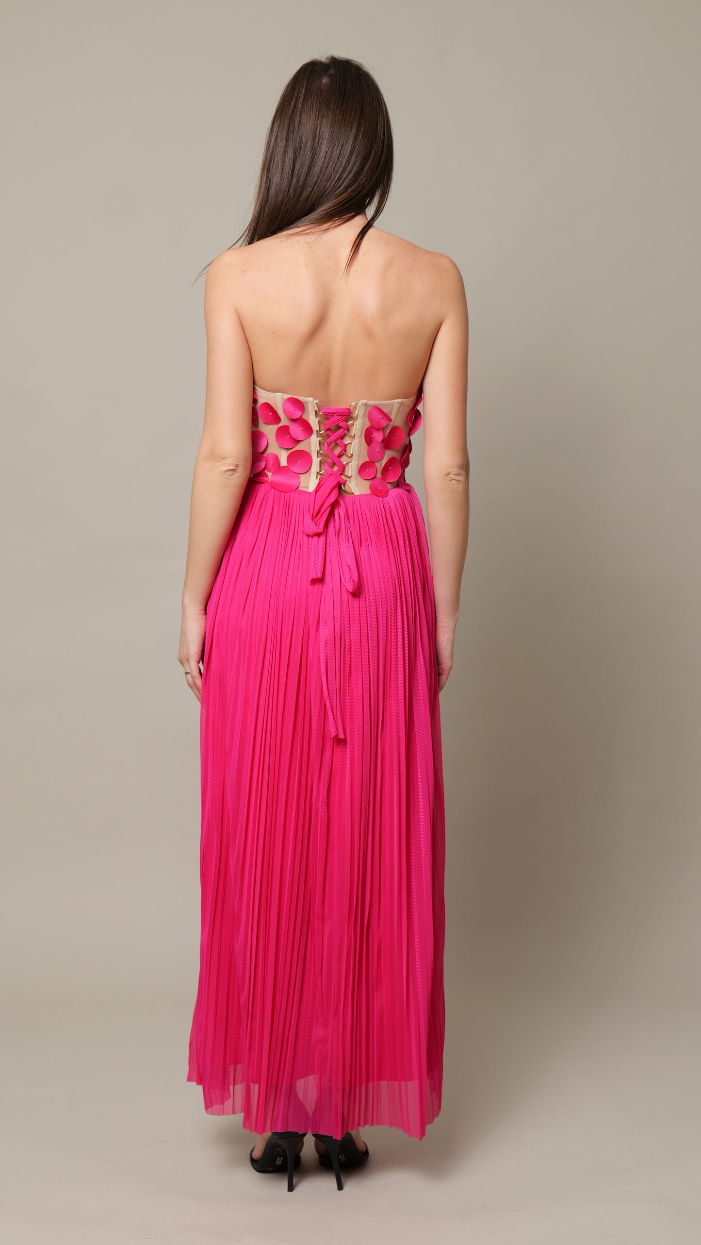 Rochie maxi Tulle Bumbac FUCSI