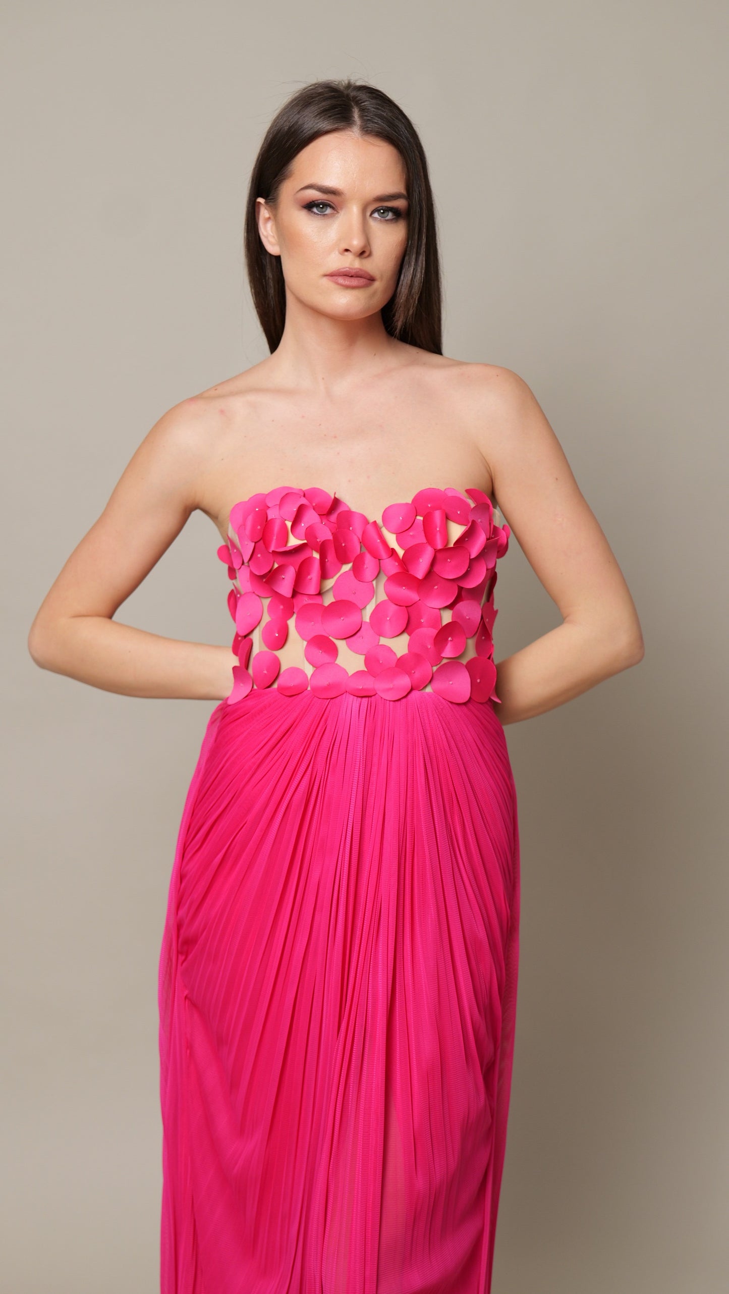 Rochie maxi Tulle Bumbac FUCSI