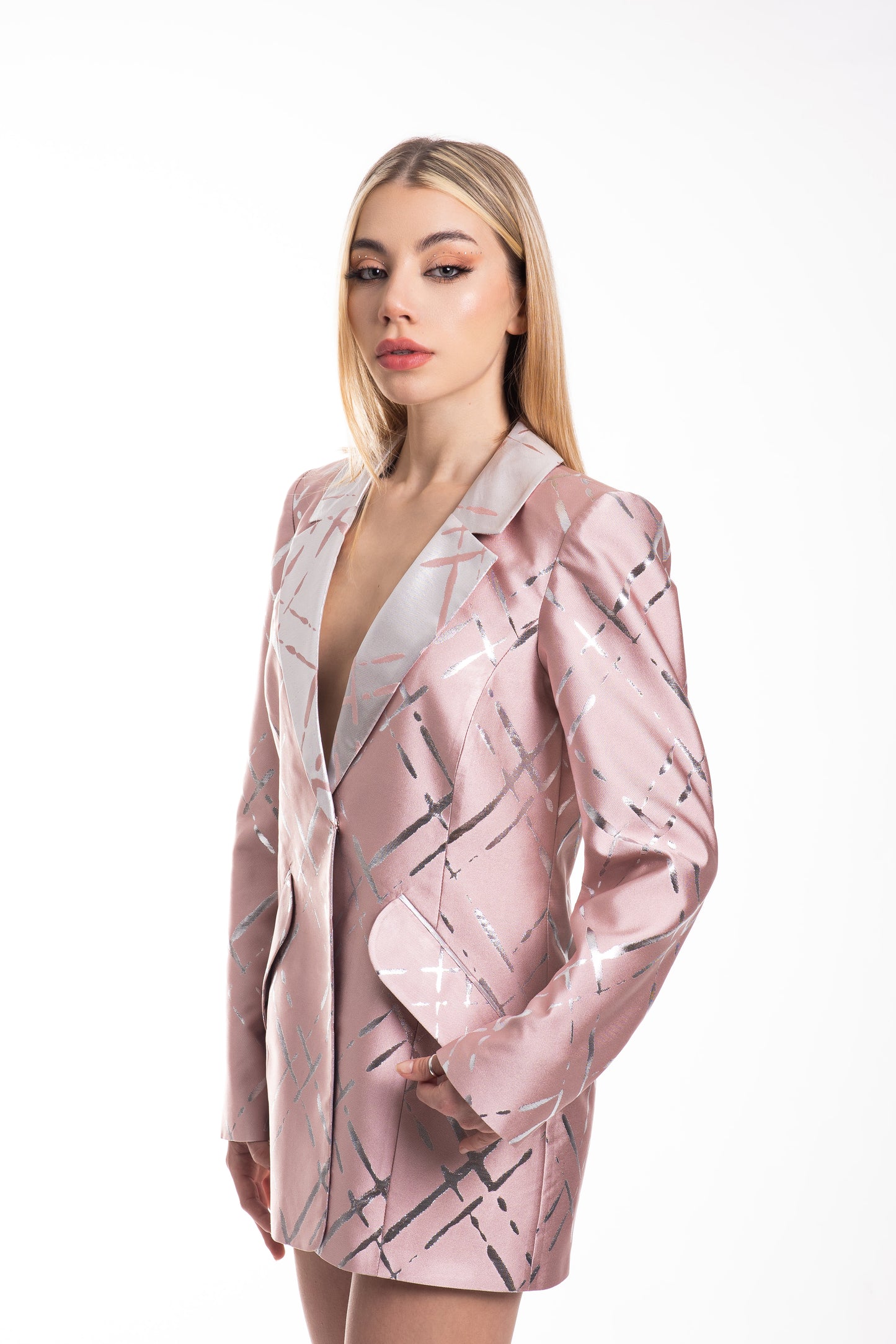 Sacou Blazer matase SPRING ROSE