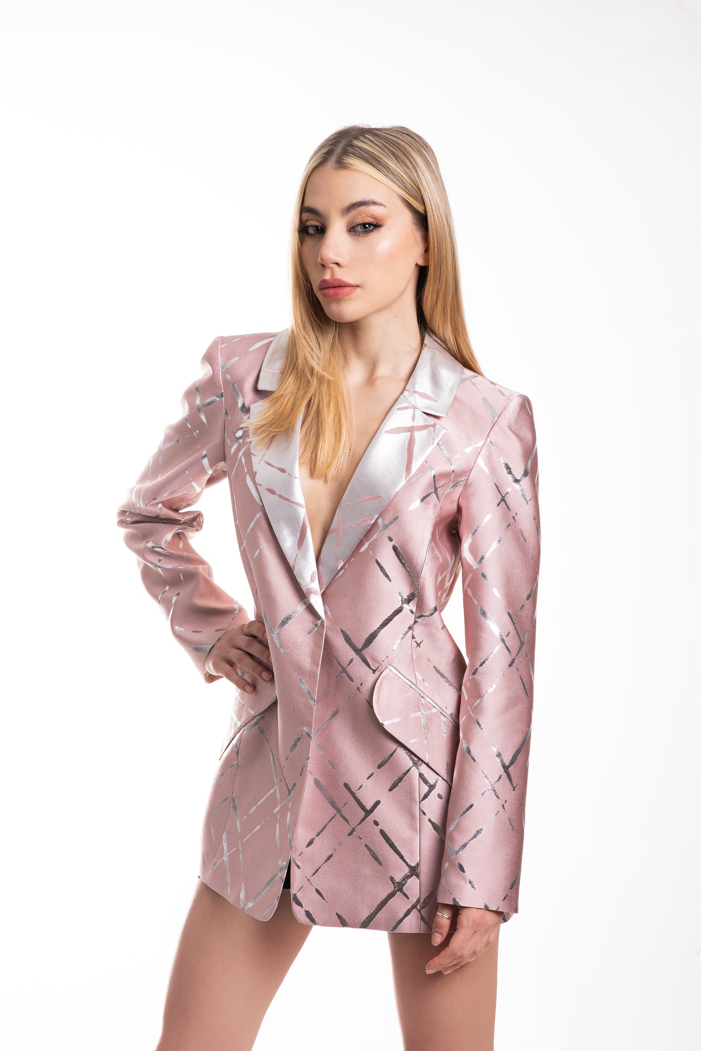 Sacou Blazer matase SPRING ROSE