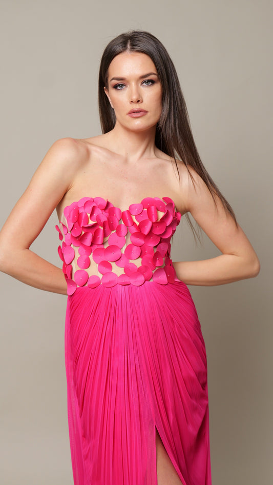 Rochie maxi Tulle Bumbac FUCSI