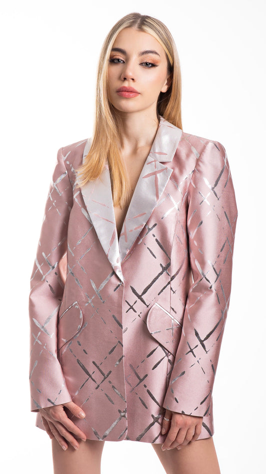 Sacou Blazer matase SPRING ROSE