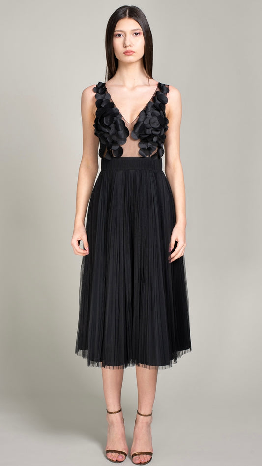 Rochie midi Tulle Bumbac BELLANOIRE