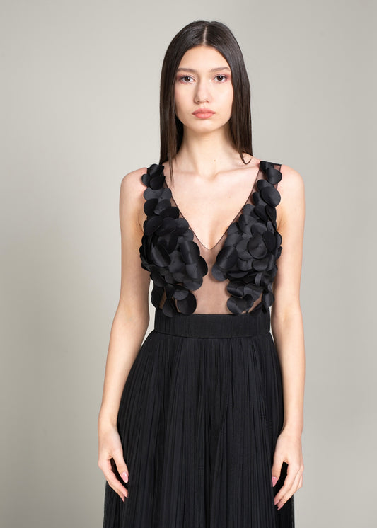 Rochie midi Tulle Bumbac BELLANOIRE