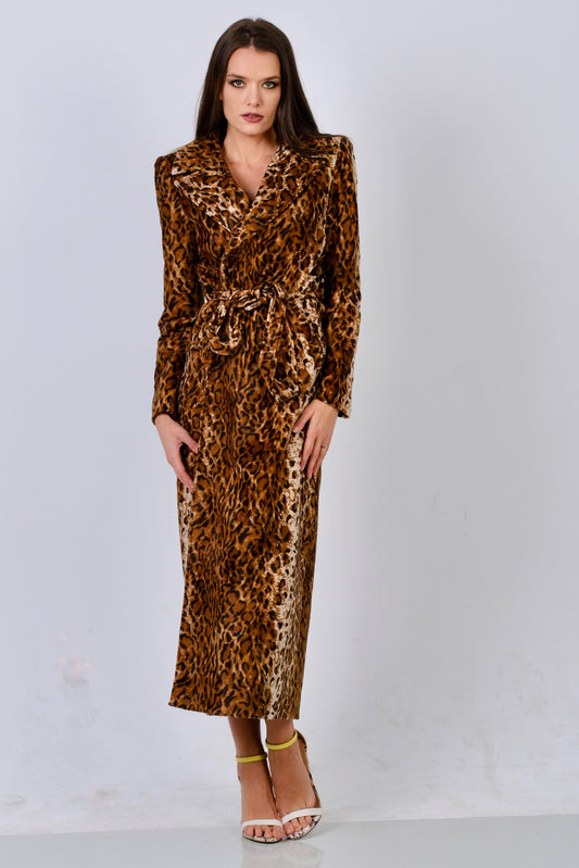 Palton Catifea Animal-Print LOVELY