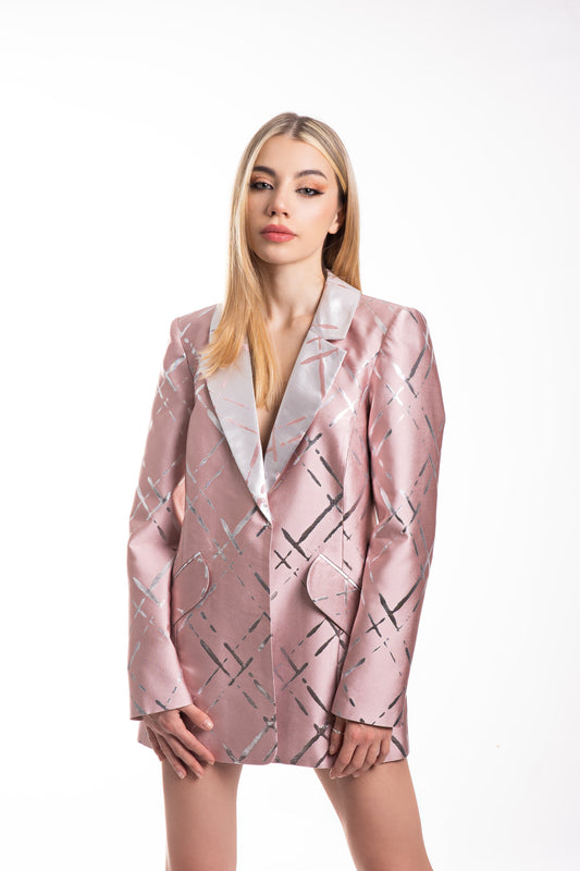 Sacou Blazer matase SPRING ROSE