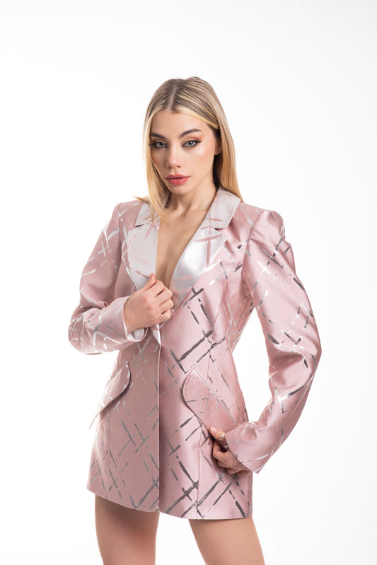 Sacou Blazer matase SPRING ROSE